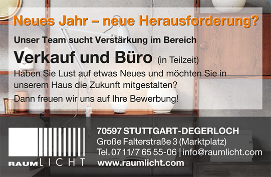 Wir suchen Verstärkung! : Raumlicht